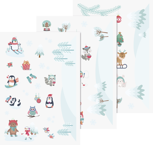 Fenster-Sticker Winter 3er, - 203584452