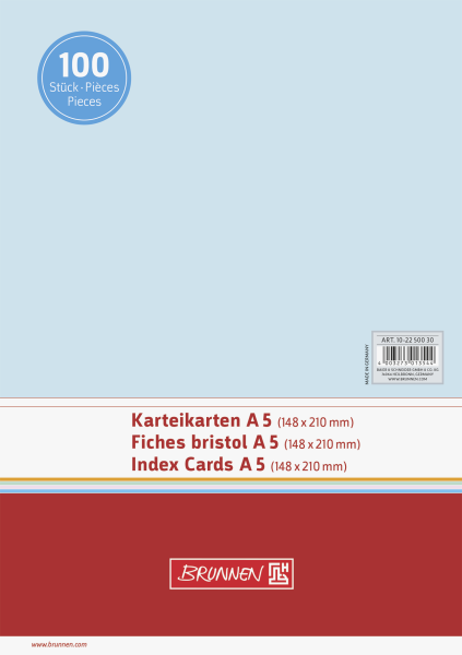 Karteikarte A5 unlin bl 100St - 102250030