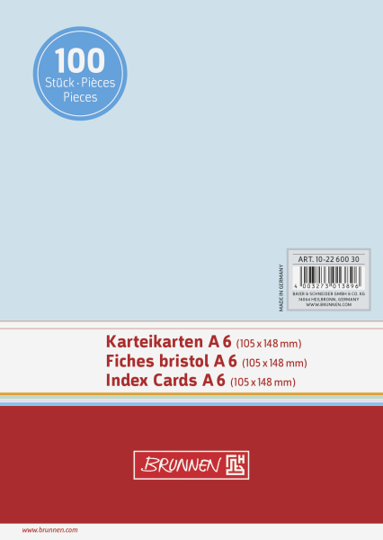 Karteikarte A6 unlin bl 100St - 102260030