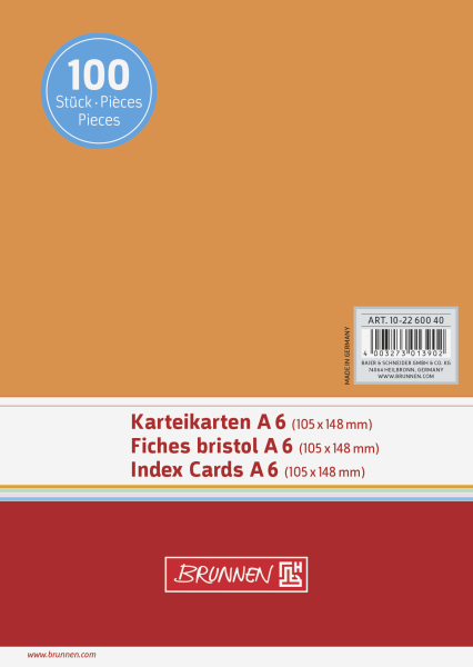 Karteikarte A6 unlin or 100St - 102260040