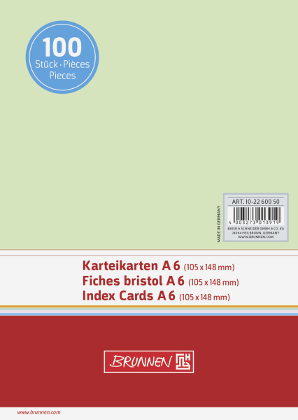 Karteikarte A6 unlin gn 100St - 102260050