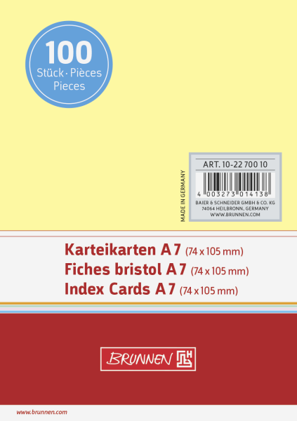 Karteikarte A7 unlin ge 100St - 102270010