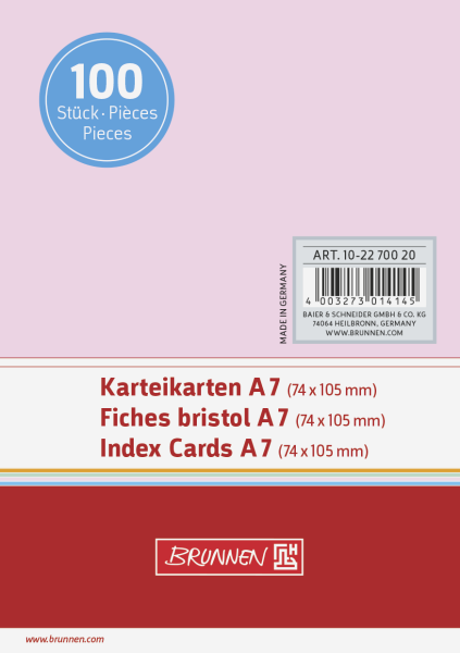 Karteikarte A7 unlin rt 100St - 102270020