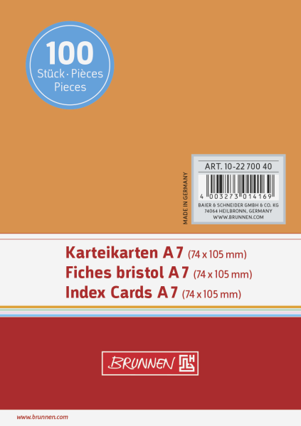 Karteikarte A7 unlin or 100St - 102270040