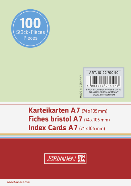 Karteikarte A7 unlin gn 100St - 102270050