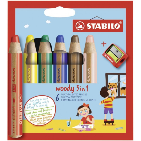 Stabilo Aquarellfarbstift woody 6St mit