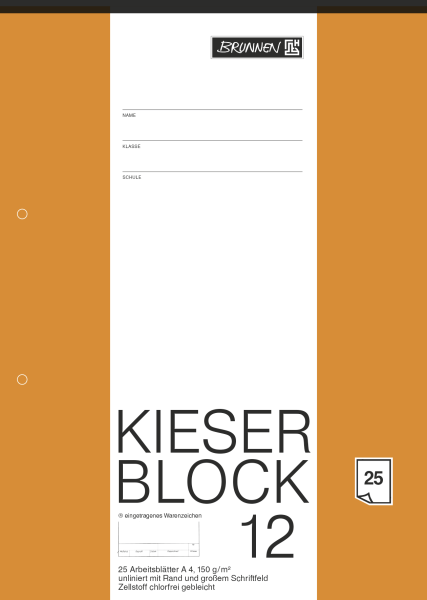 Brunnen Kieser Zeichenblock A4 unliniert - 1042237
