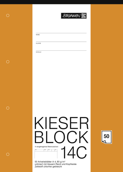 Block A4 Kieserblock unliniert 50Bl - 1042924