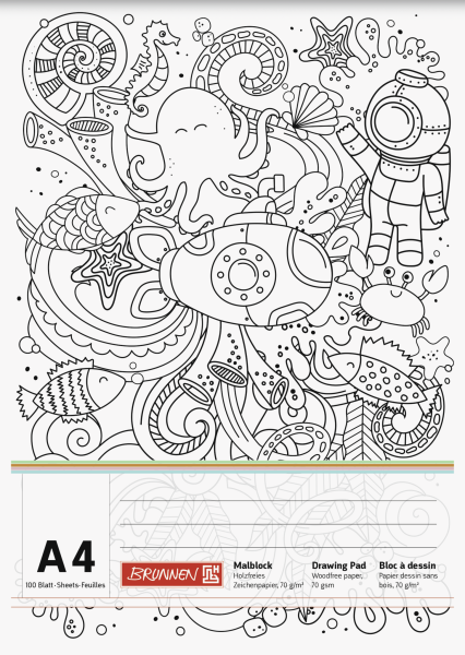 Malblock A4 100Bl Zeichenpapier ZEN, - 104740702
