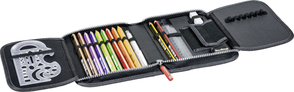 Schüler-Etui 2 Klappen sw - 104918690