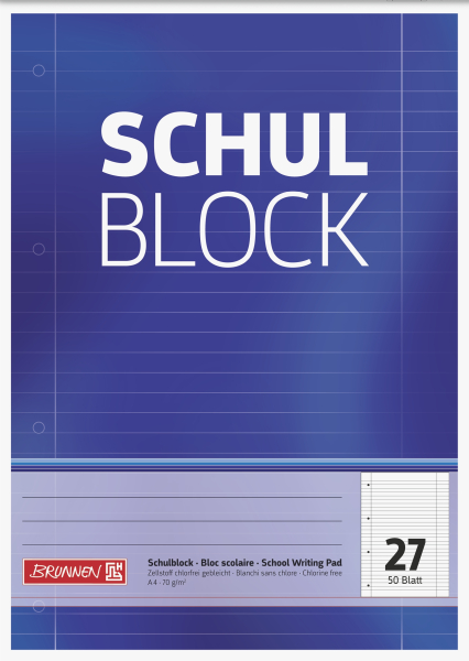 Brunnen Schulblock A4 liniert - 1052527