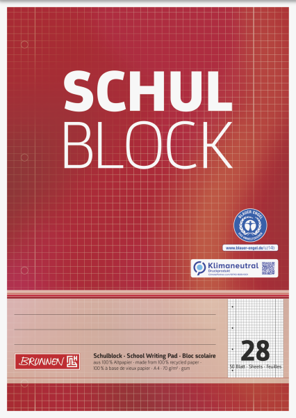 Schulblock A4 Lin28 50Bl RCP - 105260801