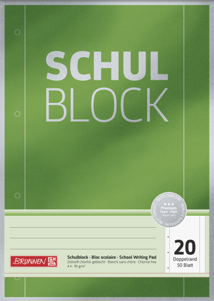 Schulblock A4 unlin. 50Bl Premium