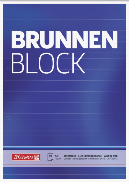 Briefblock A4 BRUNNEN lin gelocht