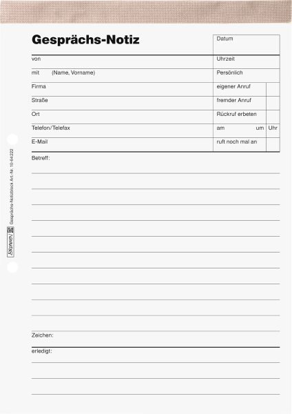 Gesprächsnotizblock A5 50Bl - 1064222