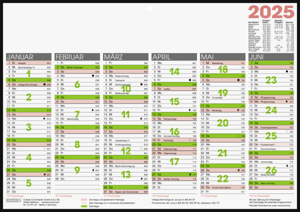 Tafelkalender A4 Pappekaschiert,