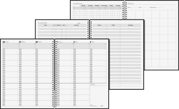 Unterrichtspl A4 Wire-O 2024/25 sw, - 1075761905