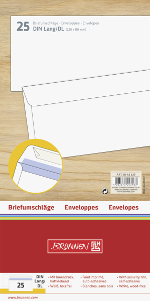 Briefumschlag DIN Lang HK ws, - 10-53539