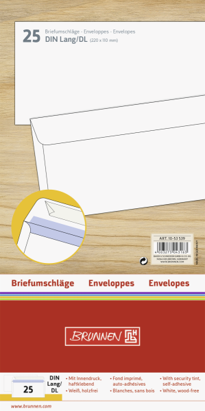 Briefumschlag DIN Lang HK ws, - 10-53539