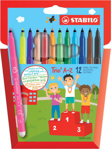 Stabilo Fasermaler Trio A-Z Etui 12St - 378/1-12-01