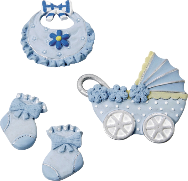 Babydeko 2-4,5cm blau 4er