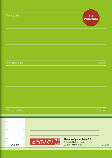 Hausaufgabenheft A5 24Bl Perforat. - 1046913