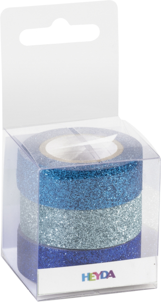 Heyda Glitter Tape/Band  3er blau - 20-3584376