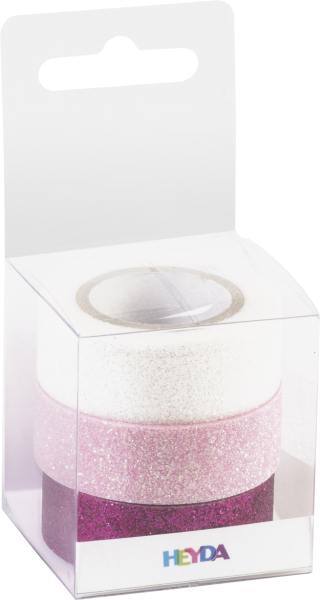 Heyda Glitter Tape/Band  3er pink - 20-3584375