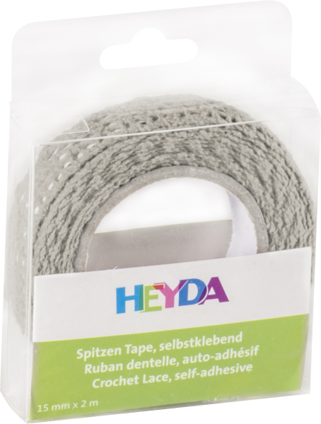 Heyda SpitzenTape 100% Baumwolle grau - 203584583