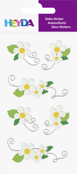 Brunnen Sticker  Blumen weiss - 203780642