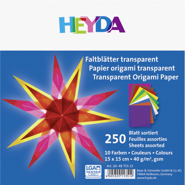 Heyda Faltblätter 250Blatt 15x15cm sor - 204875515