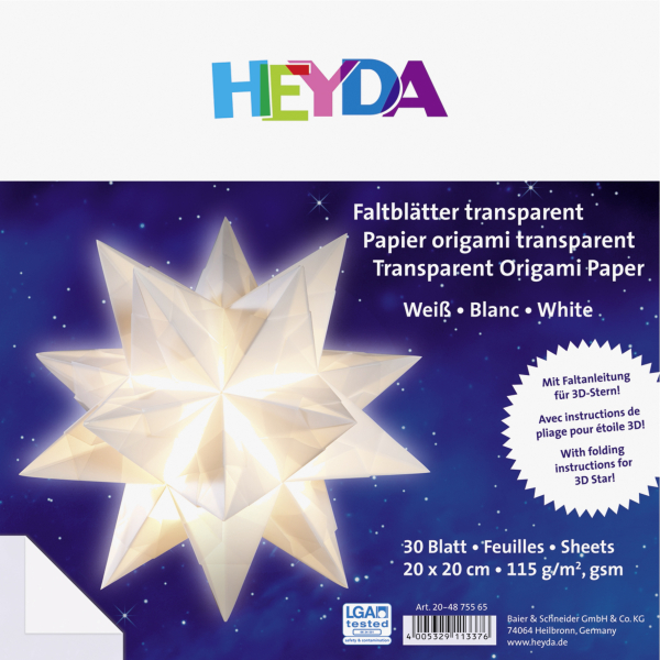 Heyda Faltblättert 30Blatt 20x20 cm weiß - 204875565