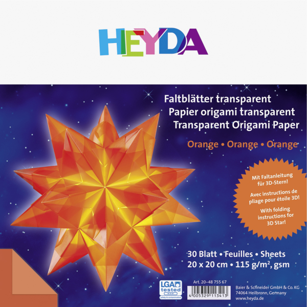 Heyda Faltblätter 30Blatt 20x20 cm or - 204875567