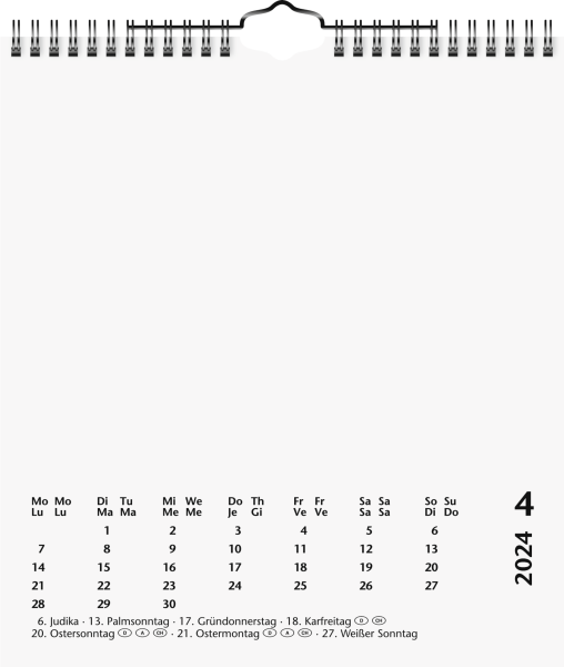 Bastelkalender 2024 21,5x24cm ws, - 2070441004