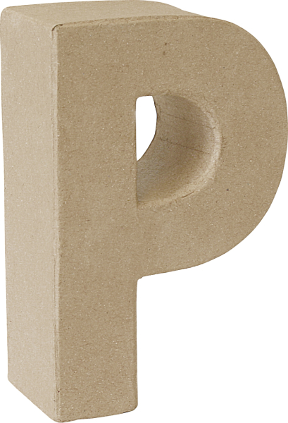 Pappmache 3D Buchstabe P 17,5x5,5cm