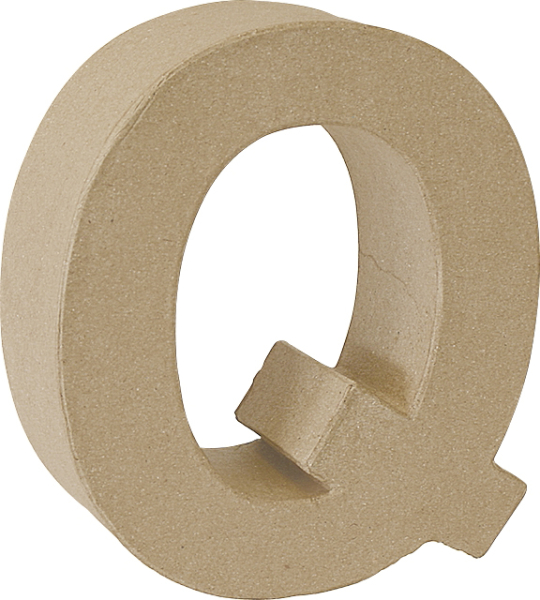 Pappmache 3D Buchstabe Q 17,5x5,5cm - 2119293117