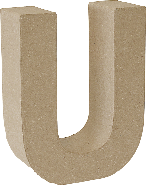 Pappmache 3D Buchstabe U 17,5x5,5cm - 2119293121