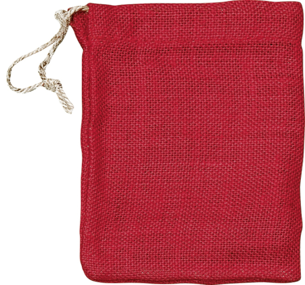 100% Jute Säckchen 20x15cm rot - 212305642