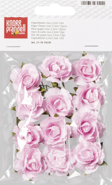Papierblume rosa 2,5cm 12er