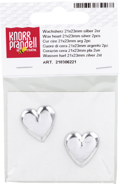 Wachsherz 21x23mm silber 2er - 218306221