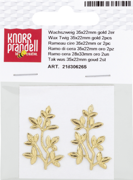 Wachszweig 35x22mm gold 2er - 218306265