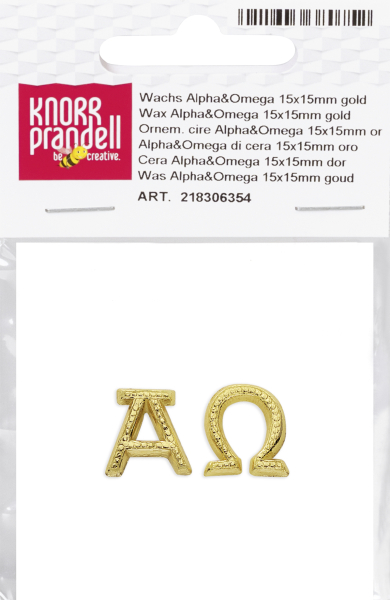 Wachs Alpha&Omega 15x15mm gold - 218306354