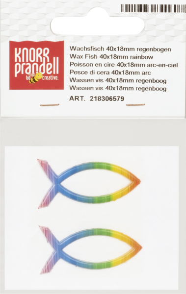 Wachsfisch 40x18mm regenbogen