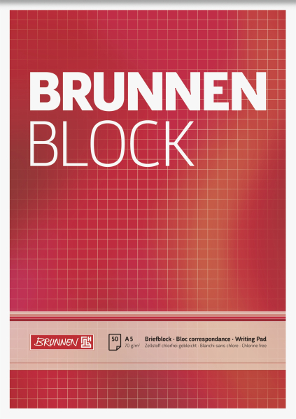 Brunnen Briefblock A5 kariert