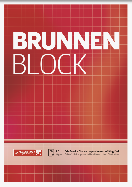 Brunnen Briefblock A5 kariert - 1052428