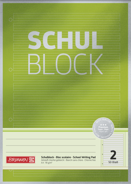 Brunnen Schulblock A4 Lin02 50Bl Premiu - 1052602