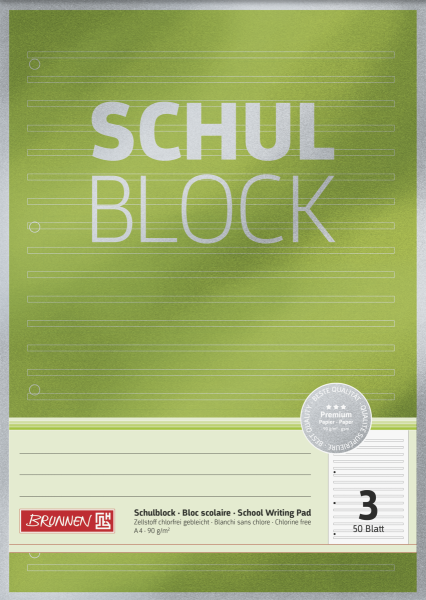 Brunnen Schulblock A4 Lin03 50Bl Premium - 1052603