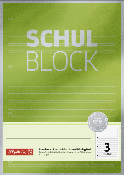 Brunnen Schulblock A4 Lin03 50Bl Premium - 1052603