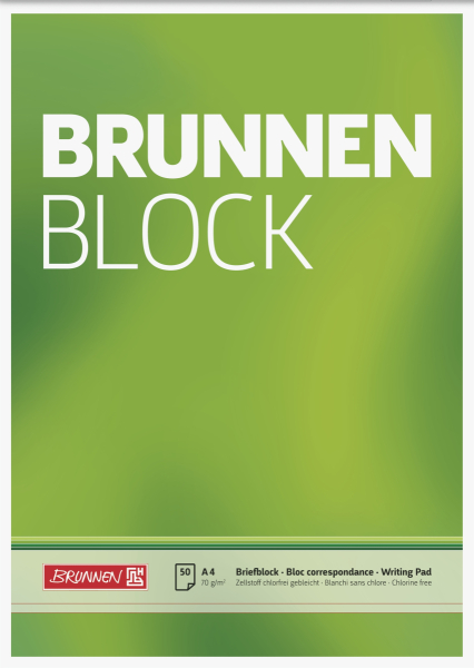 Brunnen Briefblock A4 blanko ungelocht - 1052726