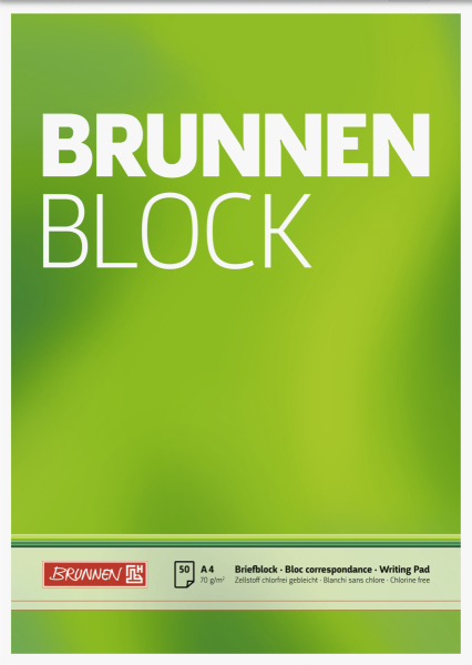 Brunnen Briefblock A4 blanko ungelocht - 1052726